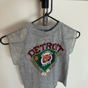 Vintage Detroit Tigers kids shirt w/ mesh sleeves- Medium 10,12 - Vintage, 80’s